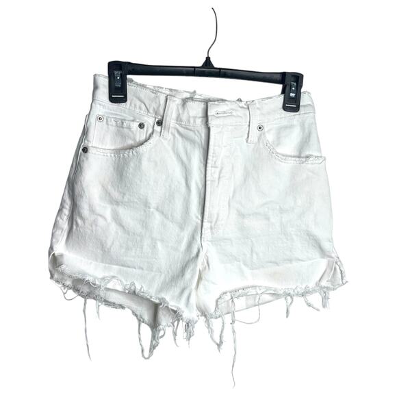 Abercrombie Shorts Women's Size 2 4" Mom Short High Rise White Cutoff Denim - Picture 1 of 6